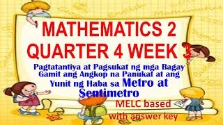 MATH 2 Q4 W3 PAGTATANTIYA AT PAGSUSUKAT .